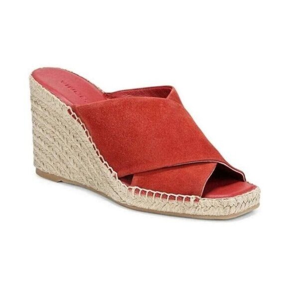Vince Gaelan Wedge Espadrille Sandal Red Clay Sz 9.5M Retail $350 - Picture 11 of 11